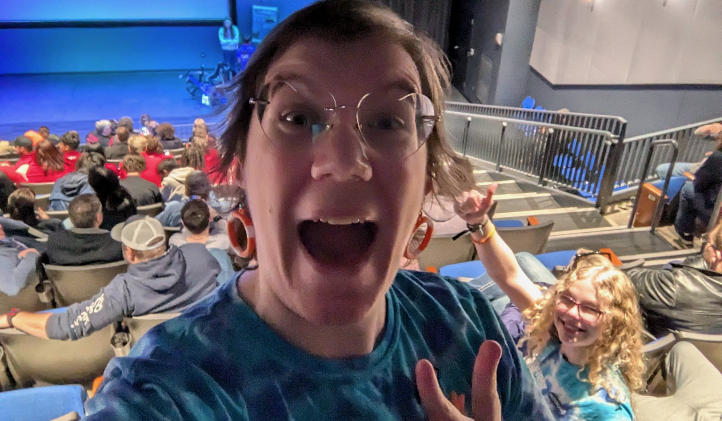 Caitlin having a blast at the 2026 FIRST Robotics Competition Kick-Off in Huntsville, AL.