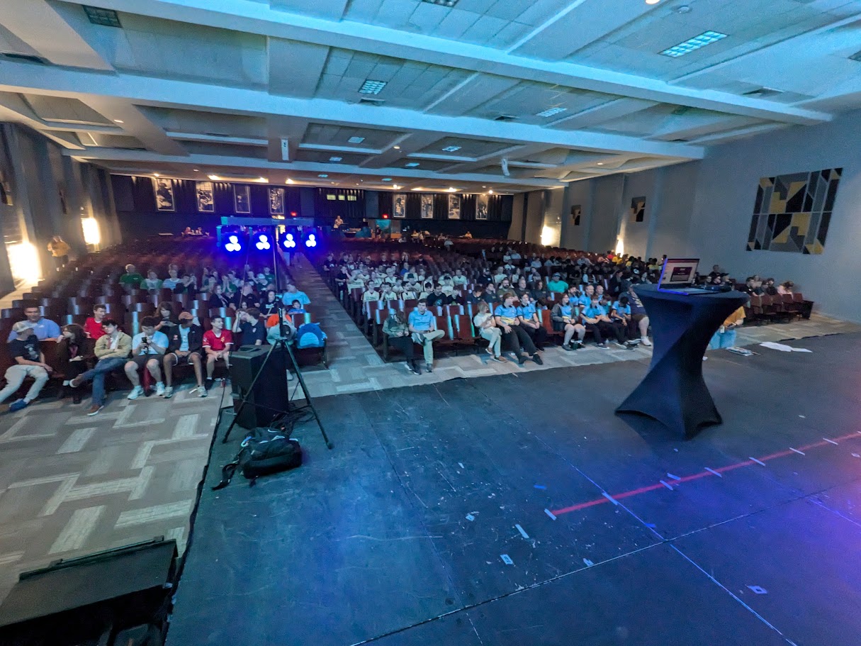 Audience members at this season's FIRST Tech Challenge Kickoff